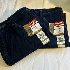 Wrangler Dark Blue Regular Fit Jeans - Pair size 42x30 NWT  set of 2